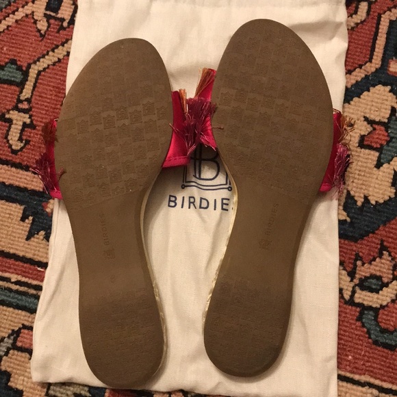 Birdies The Sparrow Sangria Orange & Pink Fringe Size 8 EUC - Picture 2 of 6